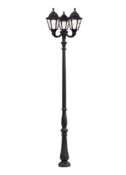 Stalp de iluminat ornamental pentru gradina echipat, 3.6ml, 3 brate, E27, 3x6.5W, Fumagalli, Noemi, Tabor Ofir