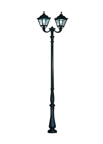 Stalp de iluminat ornamental pentru gradina echipat, 3.6ml, 2 brate, E27, 2x30W, CCT set, IP55, Fumagalli, Tobia, Tabor Ofir