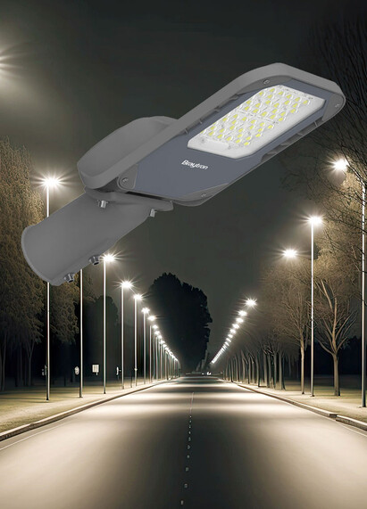 Corp de iluminat LED pentru stalp stradal, 4000K, gri, 29.5W, 4500lm, IP66