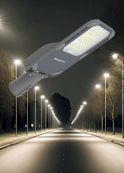 Corp de iluminat LED pentru stalp stradal, 4000K, gri, 56.5W, 7900lm, IP66