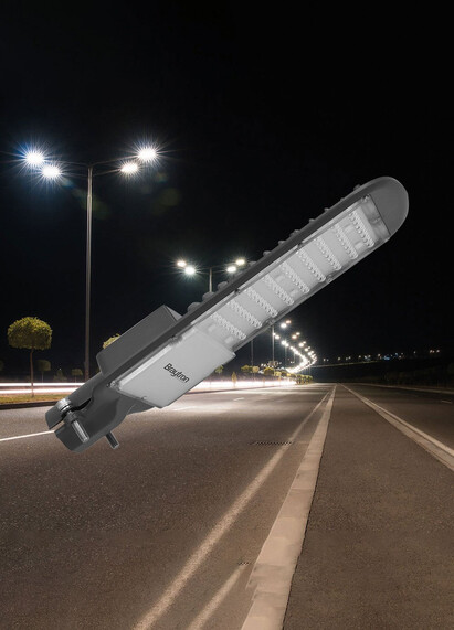 Corp de iluminat LED pentru stalp stradal, 4000K, gri, 100W, 11500lm, IP65