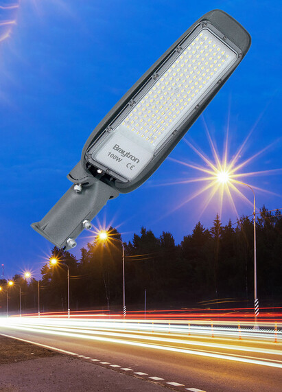 Corp de iluminat LED pentru stalp stradal, 4000K, gri, 100W, 11000lm, IP66