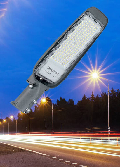 Corp de iluminat LED pentru stalp stradal, 4000K, gri, 150W, 16500lm, IP66