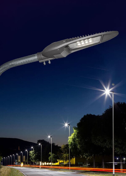 Corp de iluminat LED pentru stalp stradal, 4000K, 516x227x93mm, gri, 45W, IP66