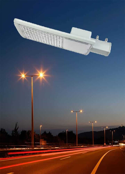 Corp de iluminat LED pentru stalp stradal, 6500K, crom, 30W, 3900lm, IP65