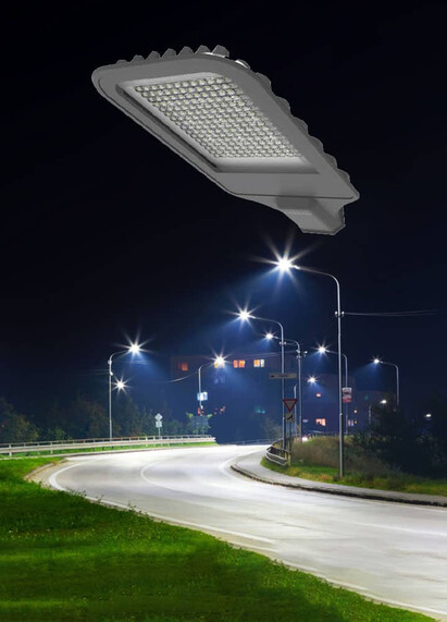 Corp de iluminat LED pentru stalp stradal, 3000K, negru, 150W, 18000lm, IP65