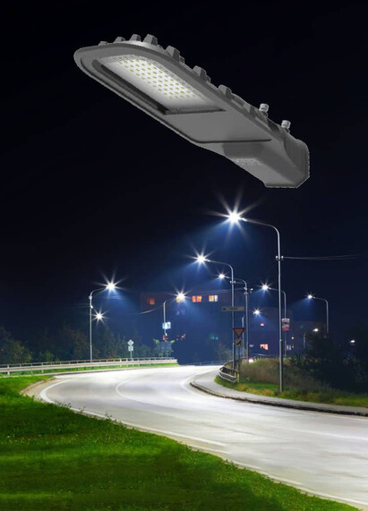 Corp de iluminat LED pentru stalp stradal, 3000K, negru, 50W, 6000lm, IP65