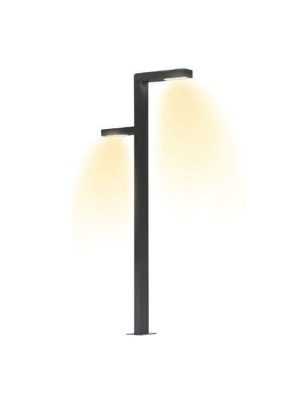 Stalp de iluminat stradal modern echipat, 5ml, 2x40W, LED, 4000K, antracit, 2 brate, IP65, SV-M41/42, GeoMetal