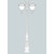 Stalp de iluminat ornamental pentru gradina echipat, 2.7ml, 2 brate jos, E27, 2x11W, CCT set, IP55, Fumagalli, Tobia, Nebo Ofir