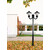 Stalp de iluminat ornamental pentru parcuri echipat, 4ml, 2x50W, LED, 6000K, negru, 2 brate, IP55, SV-002.N4.2J.REMO