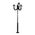 Stalp de iluminat ornamental pentru parcuri echipat, 4ml, 3x8.5W, LED, CCT set, negru, 3 brate, IP55, SV-002.N4.3J.RUT