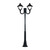 Stalp de iluminat ornamental pentru parcuri echipat, 3ml, 2x50W, LED, 6000K, negru, 2 brate, IP55, SV-008.N3.2J.BEPPE