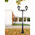 Stalp de iluminat ornamental pentru parcuri echipat, 4ml, 2x50W, LED, 6000K, negru, 2 brate, IP55, SV-008.N4.ADAM2L.TOBIA