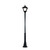 Stalp de iluminat ornamental pentru parcuri echipat, 4ml, 50W, LED, 6000K, negru, fara brate, IP55, SV-008.N4.TOBIA