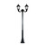 Stalp de iluminat ornamental pentru parcuri echipat, 3ml, 2x30W, LED, CCT set, negru, 2 brate, IP55, SV-008.N3.OFIR2L.NOEMI