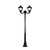 Stalp de iluminat ornamental pentru parcuri echipat, 4ml, 2x50W, LED, 6000K, negru, 2 brate, IP55, SV-008.N4.OFIR2L.TOBIA