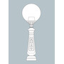 Stalp de iluminat ornamental pentru gradina echipat, 1.5ml, H.FC6, E40, Fumagalli, Globe 500 Classic, Ermon.R