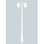 Stalp de iluminat modern pentru gradina echipat, 2.5ml, 2 brate jos, E27, 2x50W, 3000K, Fumagalli, Sergio, Vanni 2500 Iole