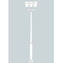 Stalp de iluminat modern pentru gradina echipat, 3.5ml, 3 brate, E27, 3x6.5W, Fumagalli, Sergio, Ektor 3000 Iole