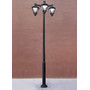 Stalp de iluminat modern pentru gradina echipat, 3.8ml, 3 brate, E27, 3x6.5W, Fumagalli, Sergio, Ektor 3500 Midipilar