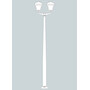 Stalp de iluminat modern pentru gradina echipat, 3.5ml, 2 brate, E27, 2x8.5W, CCT set, IP55, Fumagalli, Sergio, Akille 3000 Iole