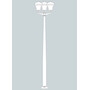 Stalp de iluminat modern pentru gradina echipat, 3.5ml, 3 brate, E27, 3x50W, 4000K, Fumagalli, Sergio, Akille 3000 Iole