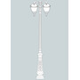 Stalp de iluminat ornamental pentru gradina echipat, 3.2ml, 2 brate jos, E27, 2x15W, CCT set, IP55, Fumagalli, Simon, Tabor Ofir