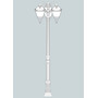 Stalp de iluminat ornamental pentru gradina echipat, 3.2ml, 3 brate jos, E27, 3x30W, CCT set, IP55, Fumagalli, Simon, Karmel 3000 Ofir