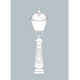 Stalp de iluminat ornamental pentru gradina echipat, 1.7ml, E27, 60W, 3000K, Fumagalli, Pietro, Ermon.R