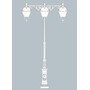 Stalp de iluminat ornamental pentru gradina echipat, 4.2ml, 4 brate, E27, 4x50W, 4000K, Fumagalli, Pietro, Giona 4000 Aron