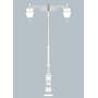 Stalp de iluminat stradal ornamental echipat, 5.3ml, E27, 2x60W, 3000K, Fumagalli, Pietro, Giona 4500 Aron