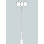 Stalp de iluminat ornamental pentru gradina echipat, 3.1ml, 3 brate, E27, Fumagalli, Tobia, Nebo Ofir