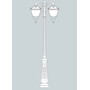 Stalp de iluminat ornamental pentru gradina echipat, 3.2ml, 2 brate jos, E27, 2x15W, CCT set, IP55, Fumagalli, Tobia, Tabor Ofir