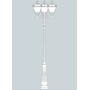 Stalp de iluminat ornamental pentru gradina echipat, 3.6ml, 3 brate, E27, 3x50W, 4000K, Fumagalli, Tobia, Tabor Ofir