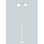 Stalp de iluminat ornamental pentru gradina echipat, 3.2ml, 2 brate jos, E27, Fumagalli, Tobia, Karmel 3000 Ofir