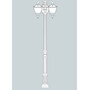 Stalp de iluminat ornamental pentru gradina echipat, 3.2ml, 3 brate jos, E27, Fumagalli, Tobia, Karmel 3000 Ofir