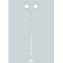 Stalp de iluminat ornamental pentru gradina echipat, 3.6ml, 2 brate, GX53, 2x(4x10)W, CCT set, IP55, Fumagalli, Tobia, Karmel 3000 Ofir