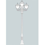 Stalp de iluminat ornamental pentru gradina echipat, 2.5ml, 3+1 brate, E27, 4x6.5W, Fumagalli, Golia, Ricu Bisso
