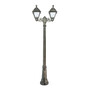 Stalp de iluminat ornamental pentru gradina echipat, 2ml, 2 brate, E27, 2x8.5W, CCT set, IP55, Fumagalli, Cefa, Gigi Bisso