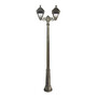 Stalp de iluminat ornamental pentru gradina echipat, 2.5ml, 2 brate, E27, 2x8.5W, CCT set, IP55, Fumagalli, Cefa, Ricu Bisso