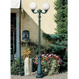 Stalp de iluminat ornamental pentru gradina echipat, 2.9ml, 2 brate, E27, 2x6.5W, Fumagalli, Globe 300 Classic, Nebo Ofir