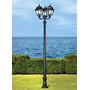 Stalp de iluminat ornamental pentru gradina echipat, 3.6ml, 3 brate, E27, 3x50W, 3000K, Fumagalli, Simon, Karmel 3000 Ofir