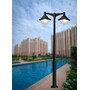 Stalp de iluminat modern pentru gradina echipat, 3.8ml, 2 brate, E27, 2x50W, 4000K, Fumagalli, Vivi 400, Ektor 3500