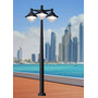 Stalp de iluminat modern pentru gradina echipat, 4.3ml, 3 brate, E27, 3x50W, 3000K, Fumagalli, Vivi 400, Akille 4000