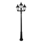 Stalp de iluminat ornamental pentru gradina echipat, 2.6ml, 2+1 brate, E27, Fumagalli, Rut, Ricu Bisso