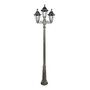 Stalp de iluminat ornamental pentru gradina echipat, 2.6ml, 2+1 brate, E27, Fumagalli, Rut, Ricu Bisso