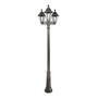Stalp de iluminat ornamental pentru gradina echipat, 2.5ml, 3 brate, E27, 3x6.5W, Fumagalli, Rut, Ricu Bisso