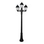Stalp de iluminat ornamental pentru gradina echipat, 2.3ml, 2+1 brate, E27, 3x8.5W, CCT set, IP55, Fumagalli, Saba, Gigi Bisso