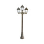 Stalp de iluminat ornamental pentru gradina echipat, 2ml, 2+1 brate, E27, 3x6.5W, Fumagalli, Saba, Artu' Bisso