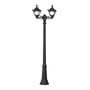 Stalp de iluminat ornamental pentru gradina echipat, 2.5ml, 2 brate, E27, 2x8.5W, CCT set, IP55, Fumagalli, Golia, Ricu Bisso